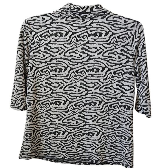 Thomas & Olivia Cowel Neck w/ zipper, elbow sleeve Pullover shirt, top sz M - Picture 2 of 10